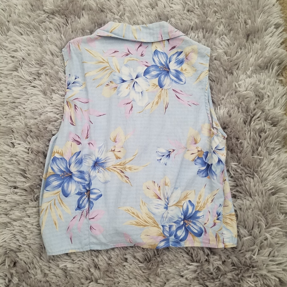 Silks by Bill Blass Jeanswear tie front button top - Picture 4 of 8